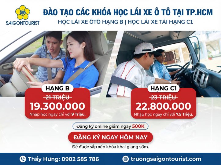 Học phí các khoá học lái xe ô tô