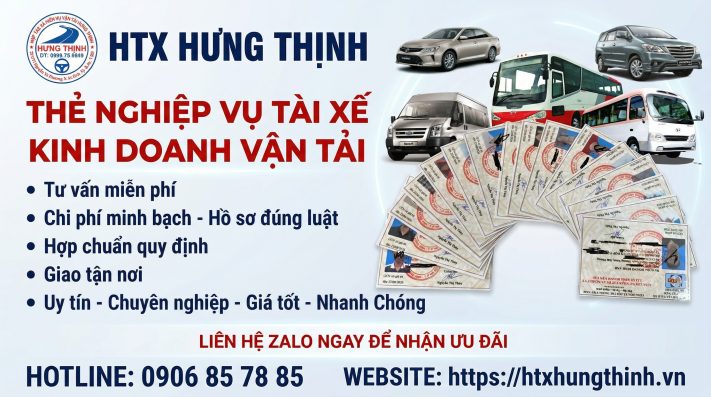 Thẻ nghiệp vụ tài xế - Kinh doanh dịch vụ xe ô tô vận tải