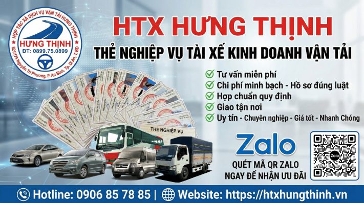Thẻ nghiệp vụ tài xế - Kinh doanh dịch vụ xe ô tô vận tải
