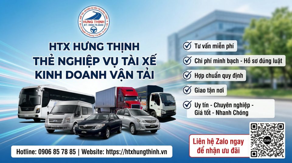 Thẻ nghiệp vụ tài xế - Kinh doanh dịch vụ xe ô tô vận tải