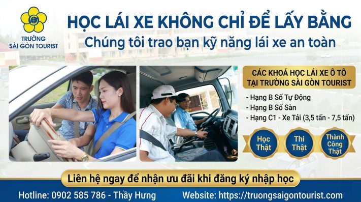 Trường Sài Gòn Tourist - Trung tâm đào tạo dạy học lái xe ô tô uy tín tại TP.HCM