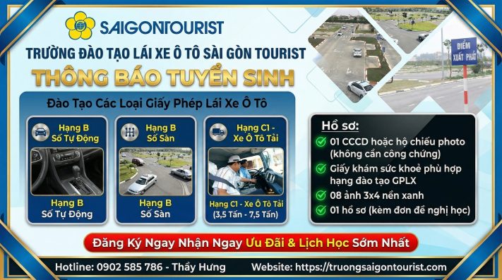 Trường Sài Gòn Tourist - Trung tâm đào tạo dạy học lái xe ô tô uy tín tại TP.HCM