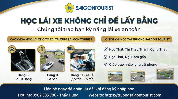 Trường Sài Gòn Tourist - Trung tâm đào tạo dạy học lái xe ô tô uy tín tại TP.HCM