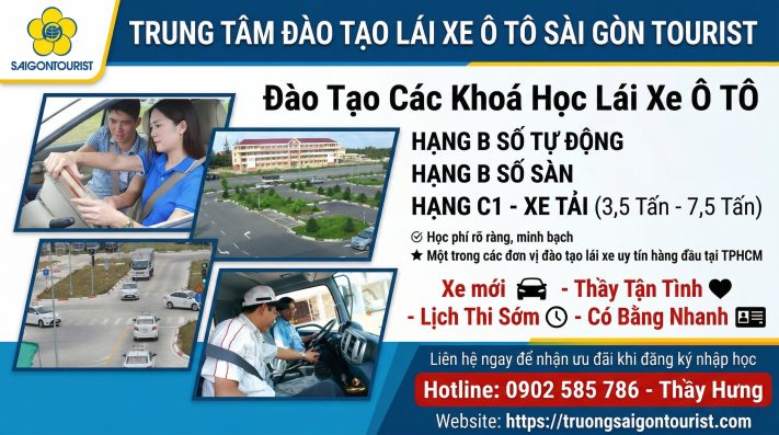Trường Sài Gòn Tourist - Trung tâm đào tạo dạy học lái xe ô tô uy tín tại TP.HCM