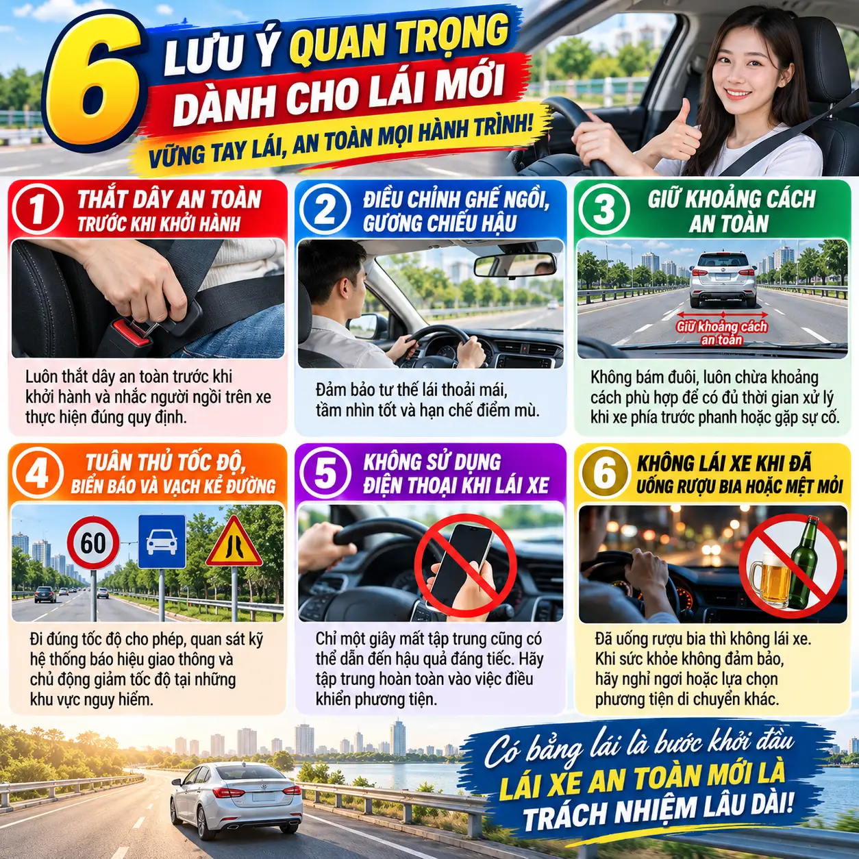 6 lưu ý quan trọng dành cho tài xế mới lái ô tô 2 6 lưu ý quan trọng dành cho tài xế mới lái ô tô